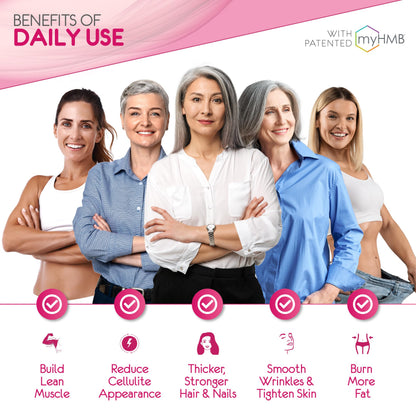 AgelessLX HMB Supplements for Women | Collagen Enhancer Capsules, Youthful Skin & Lean Muscle – Biotin, D3 & K2 | 60 Servings