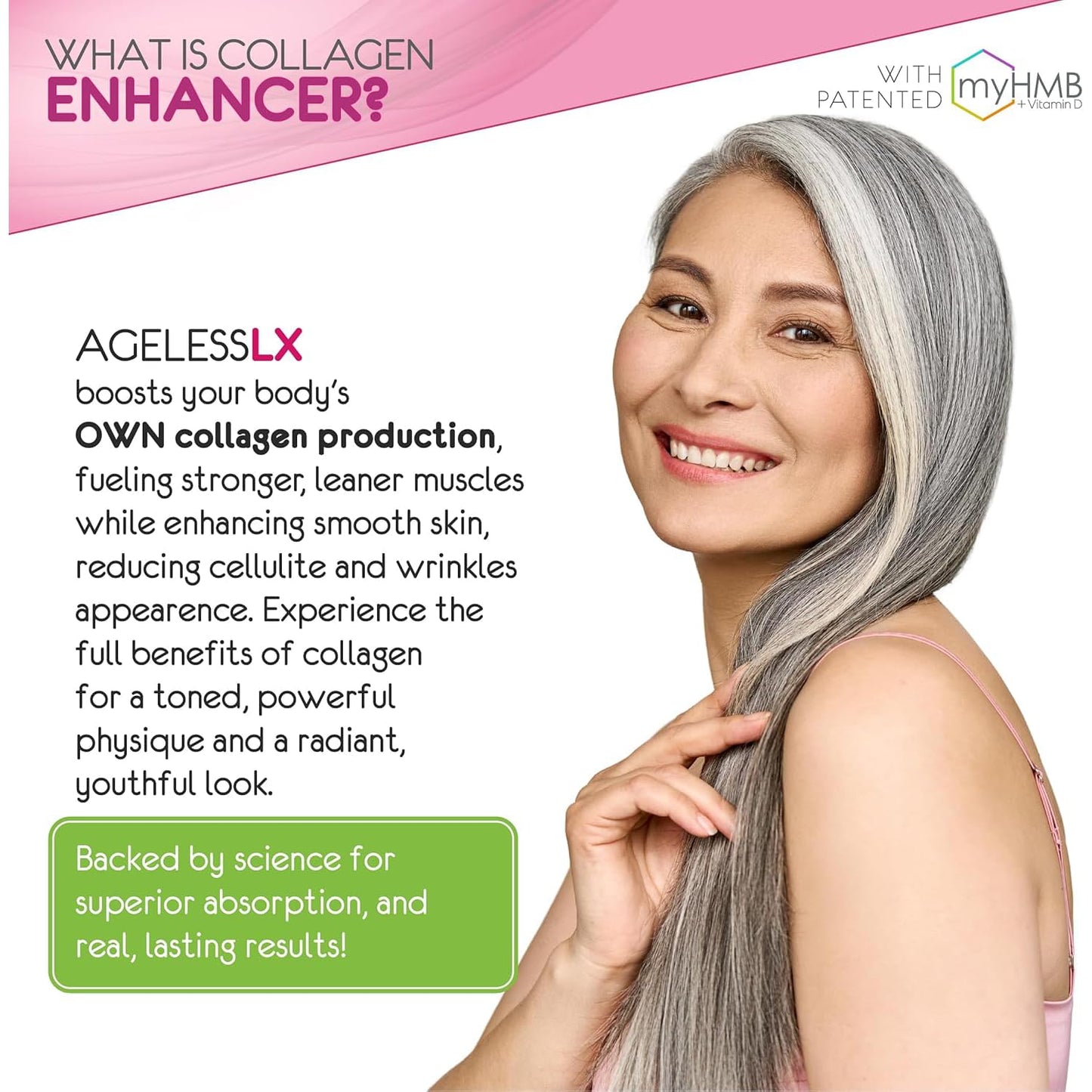 AgelessLX Wild Berry Powder for Women – HMB, D3/K2, Biotin, Horsetail, 30 Packets