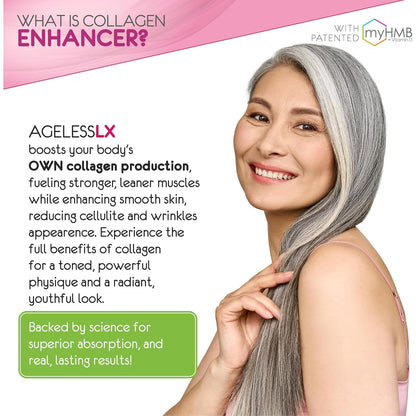 AgelessLX Wild Berry Powder for Women – HMB, D3/K2, Biotin, Horsetail, 30 Packets
