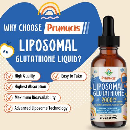 Prunucis 2000MG Liposomal Glutathione Liquid – 98% Absorption | Vegan