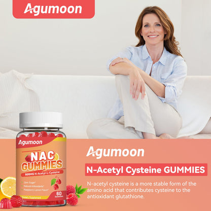 Agumoon NAC Gummies 800mg – Immune Support, Sugar-Free, 120 Vegan Gummies