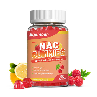 Agumoon NAC Gummies 800mg – Immune Support & Antioxidants (Sugar-Free, 60 Vegan Gummies)