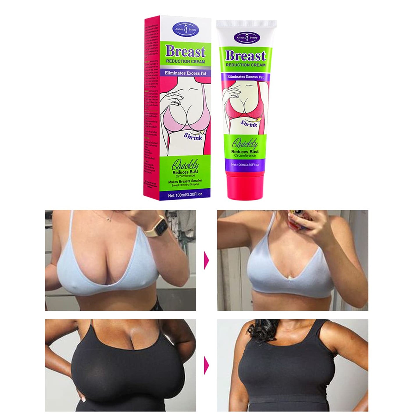 AICHUN BEAUTY Breast Reduction Cream - Shrink Bust, Quick Slimming & Shaping, 100ml