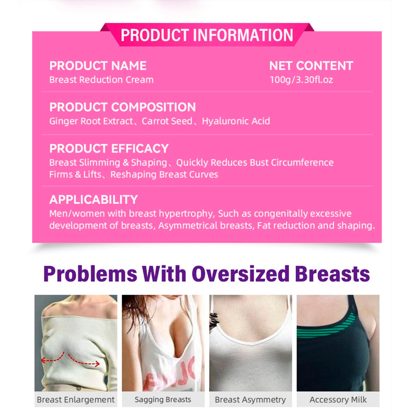 AICHUN BEAUTY Breast Reduction Cream - Shrink Bust, Quick Slimming & Shaping, 100ml