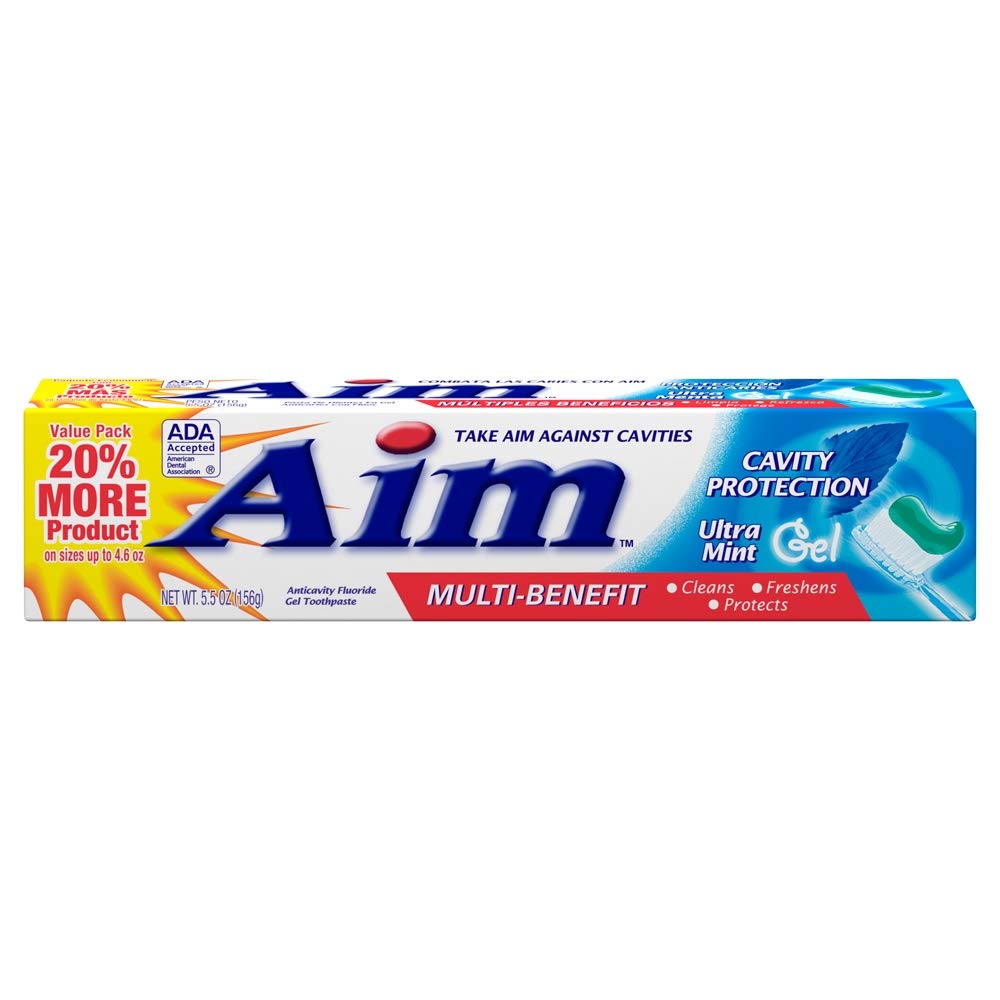 Aim Cavity Protection Gel Toothpaste Ultra Mint 5.50 oz Pack of 11
