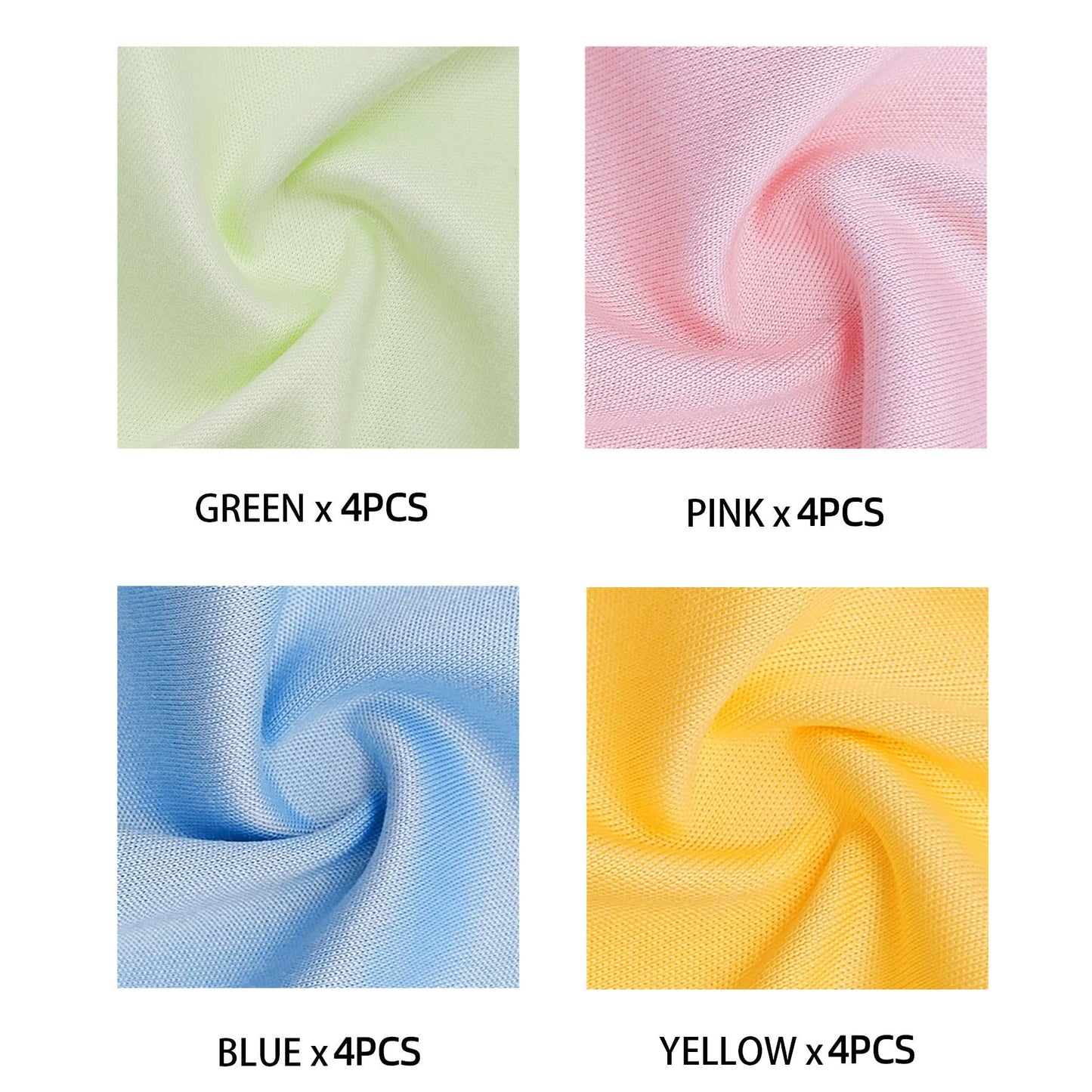AIMI Assorted Colors Microfiber Cleaning Cloths - 6x7 in (15x18 cm) - 16 Pack