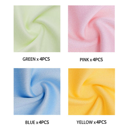 AIMI Assorted Colors Microfiber Cleaning Cloths - 6x7 in (15x18 cm) - 16 Pack