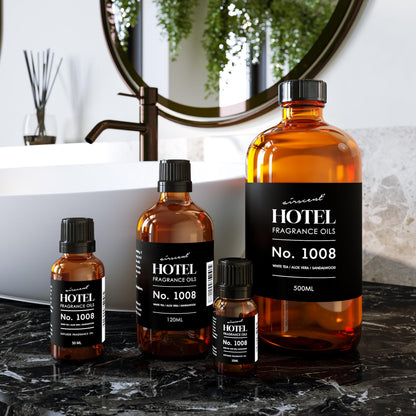 AirScent Hotel Diffuser Oil No. 1008 - White Tea, Aloe Vera & Sandalwood - 500 mL Glass Bottle