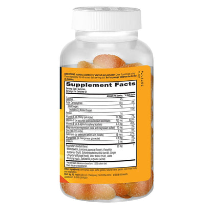 Airborne 750mg Vitamin C Gummies – Immune Support, Zesty Orange, Gluten Free (63 Gummies, 4 Pack)
