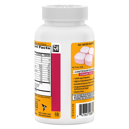 Airborne 1000mg Vitamin C + Zinc Immune Support Chewables – Very Berry, 116 Tablets (2 Pack)