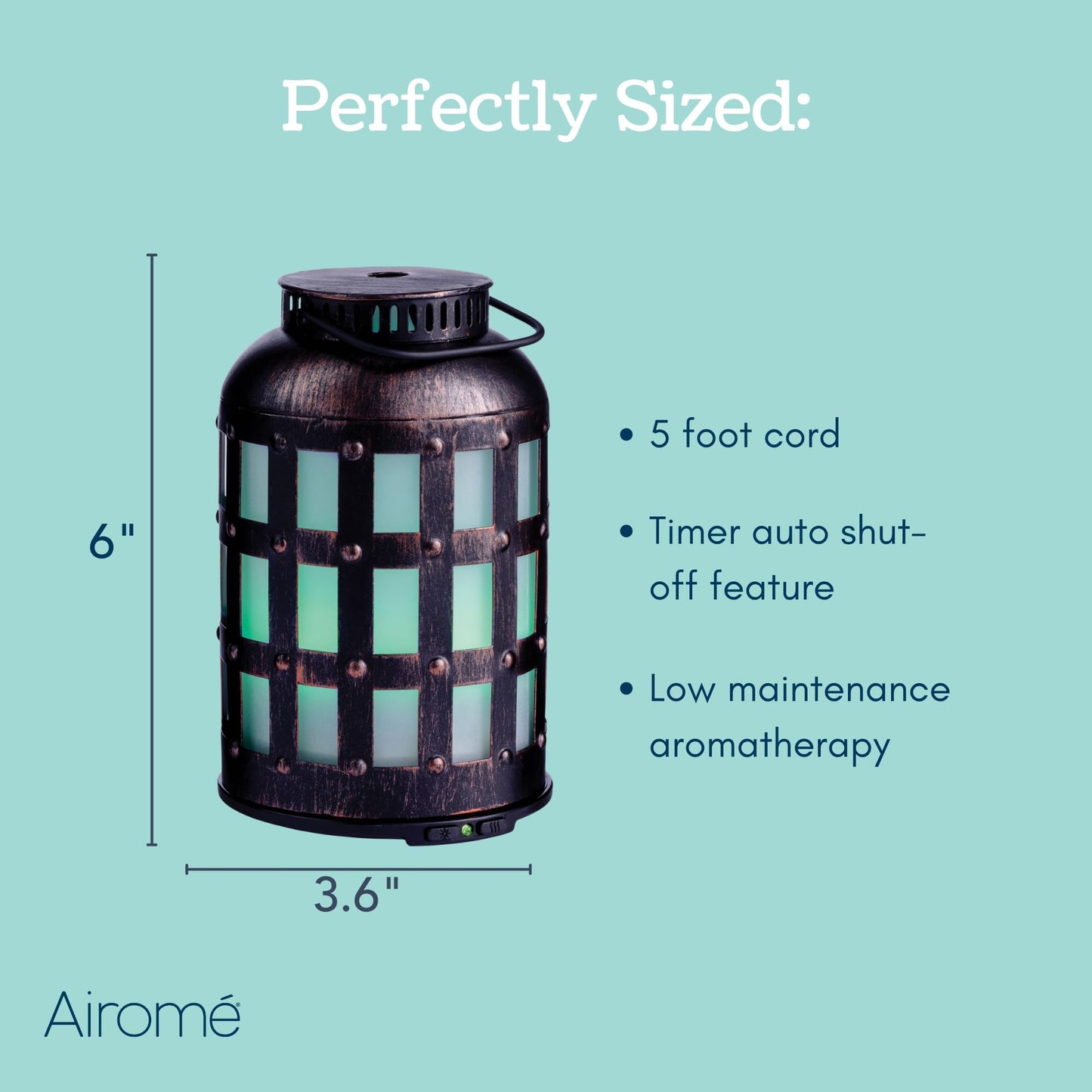 Airome Tavern Medium 100 mL Essential Oil Diffuser | Ultrasonic Diffuser with 8 LED Lights