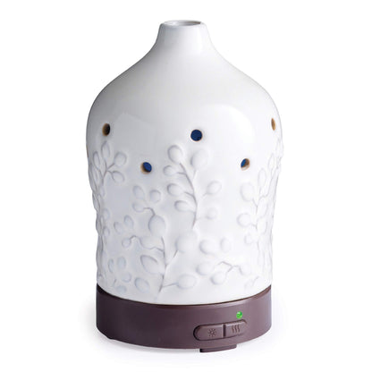 Airome Willow Medium Ceramic Essential Oil Diffuser - 100 mL Ultrasonic, 8 LED Lights, Auto Shut-Off