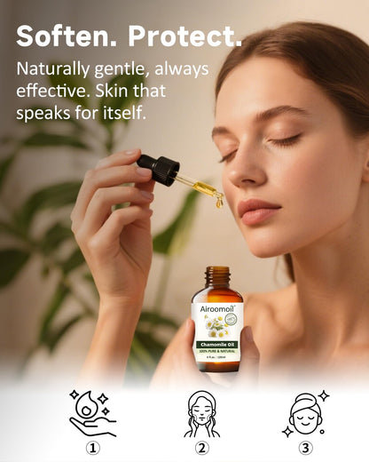 Airoomoil Chamomile Essential Oil - 4 oz / 120 ml, 100% Natural