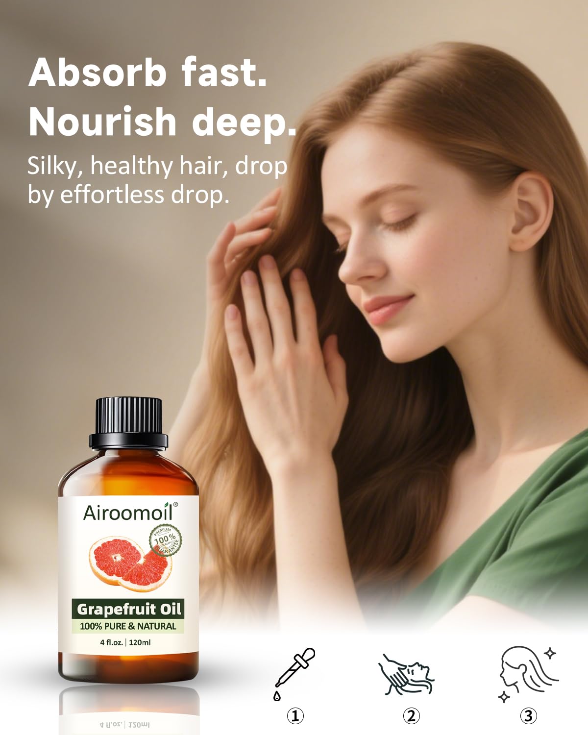 Airoomoil Grapefruit Essential Oil - Pure Citrus Scent for Diffusers & DIY (4 Oz)