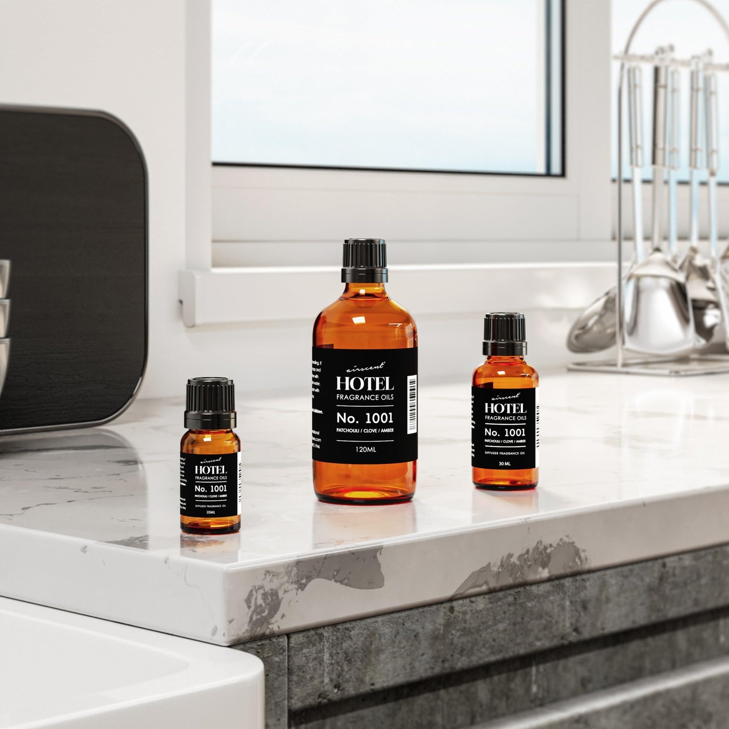 AirScent Hotel Diffuser Oil No. 1001 – Patchouli Clove Amber (30 mL)