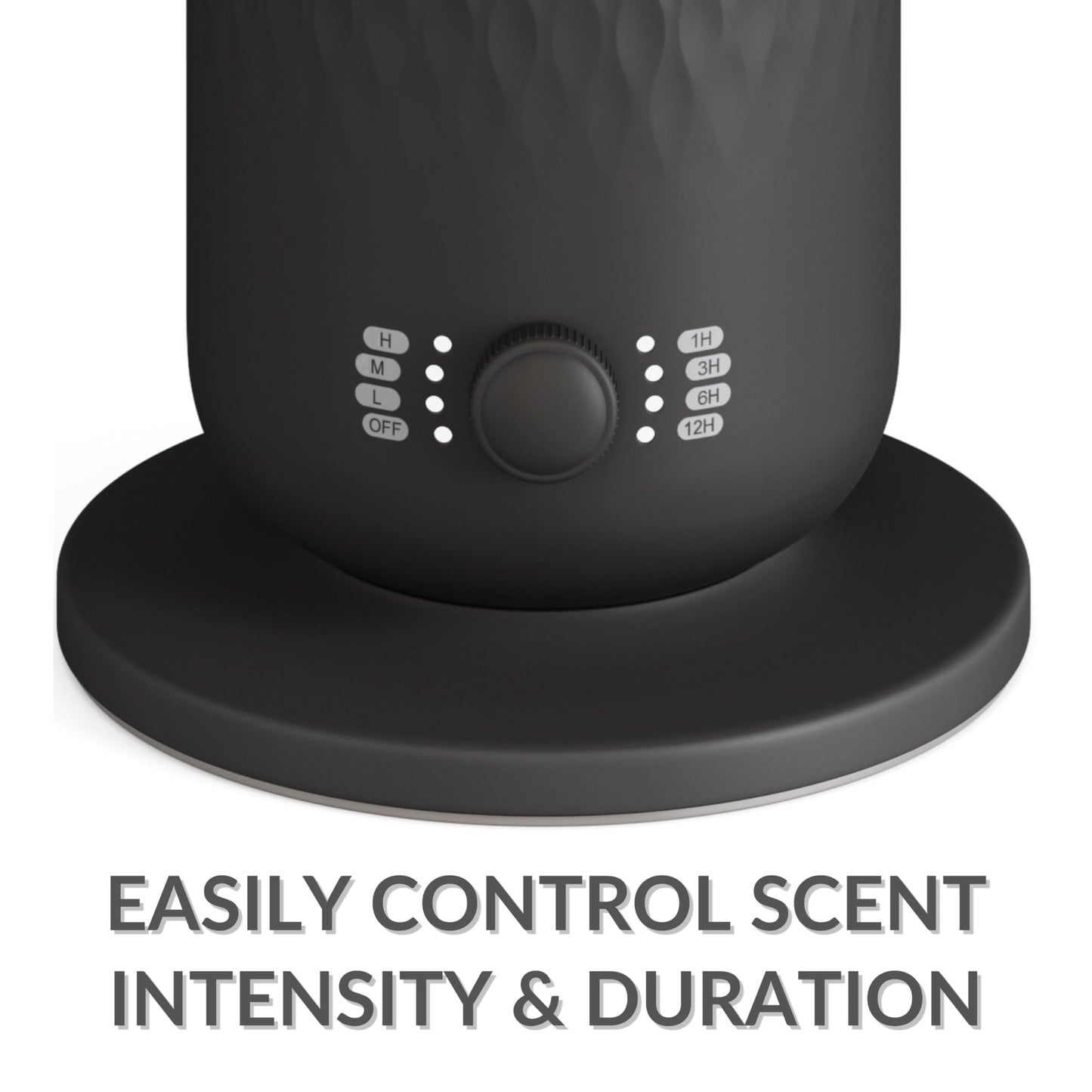 AirScent Waterless Diffuser 4.05 Oz (Black) – No Water Needed, Quiet Night Light