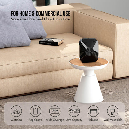 Airversa Waterless Essential Oil Diffuser 400mL – Large Rooms up to 2000 sq ft (ANA Black Kit)