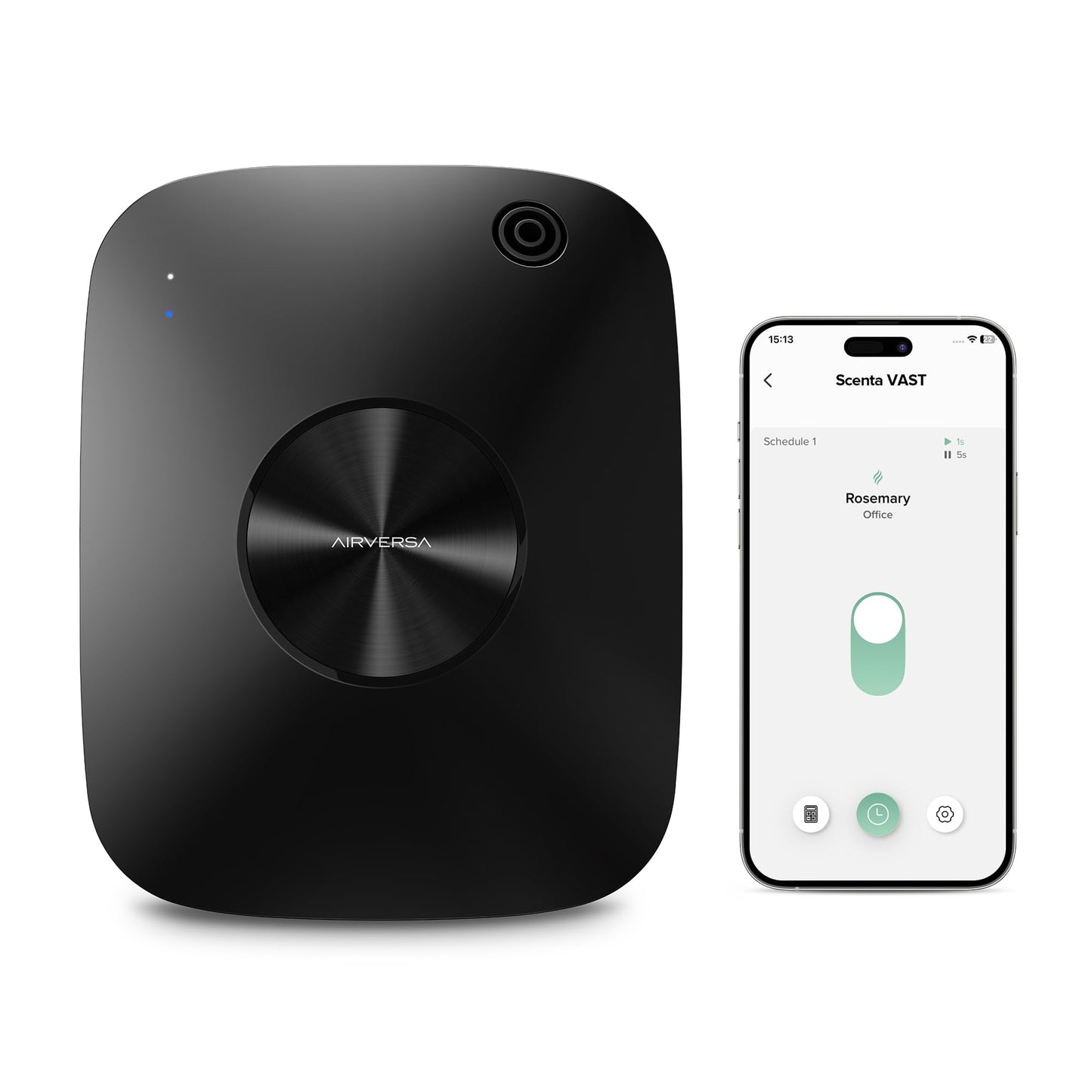 Airversa Waterless Essential Oil Diffuser — 2000 sq ft Coverage, 400 mL, Black ANA | Aromatherapy Diffuser for Home & Commercial