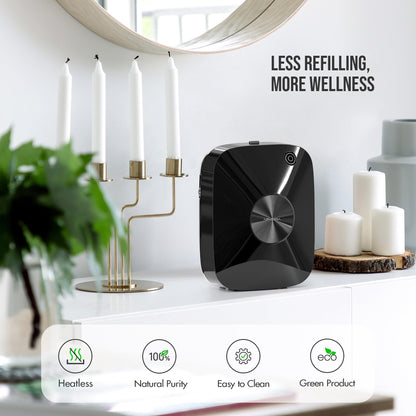 Airversa Waterless Essential Oil Diffuser — 2000 sq ft Coverage, 400 mL, Black ANA | Aromatherapy Diffuser for Home & Commercial