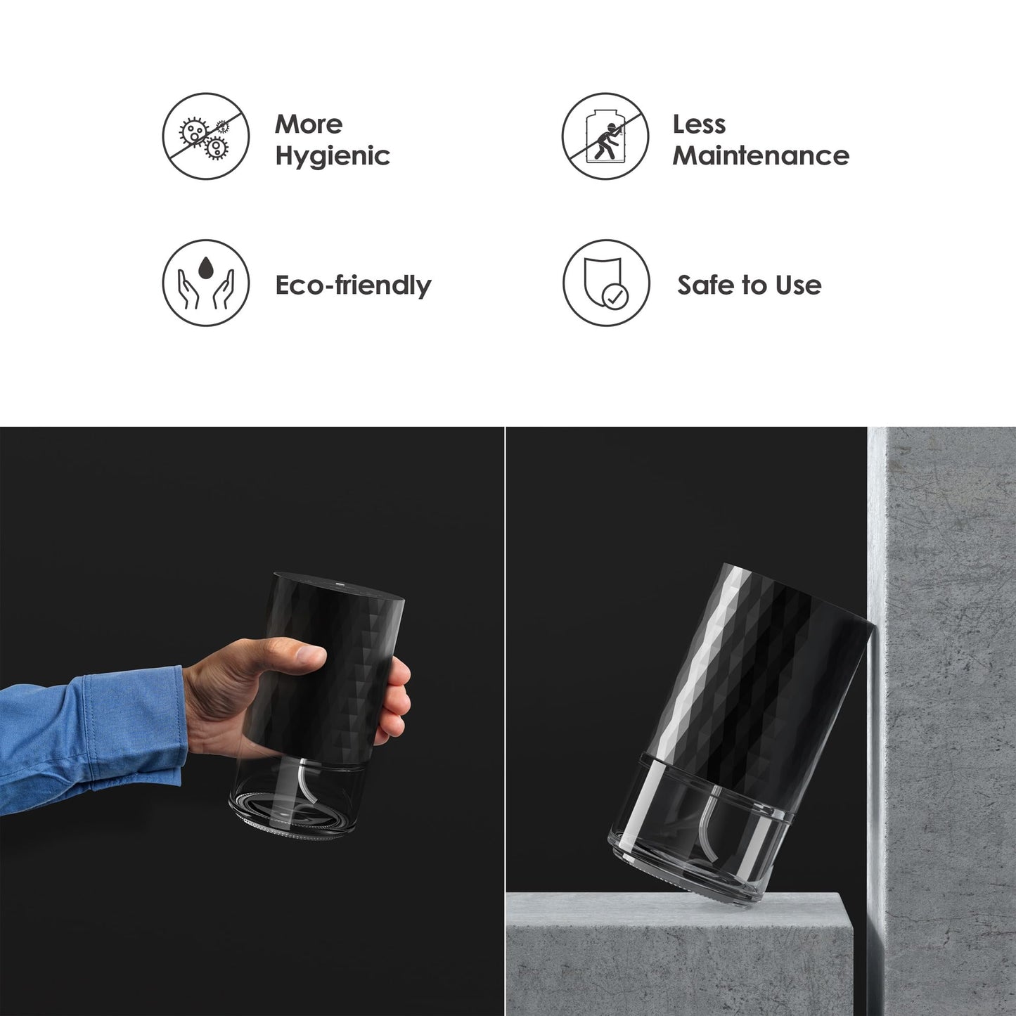Airversa Waterless Diffuser 100mL – Battery-Operated Scent Machine, 3 Mist Settings, Space Grey AN5