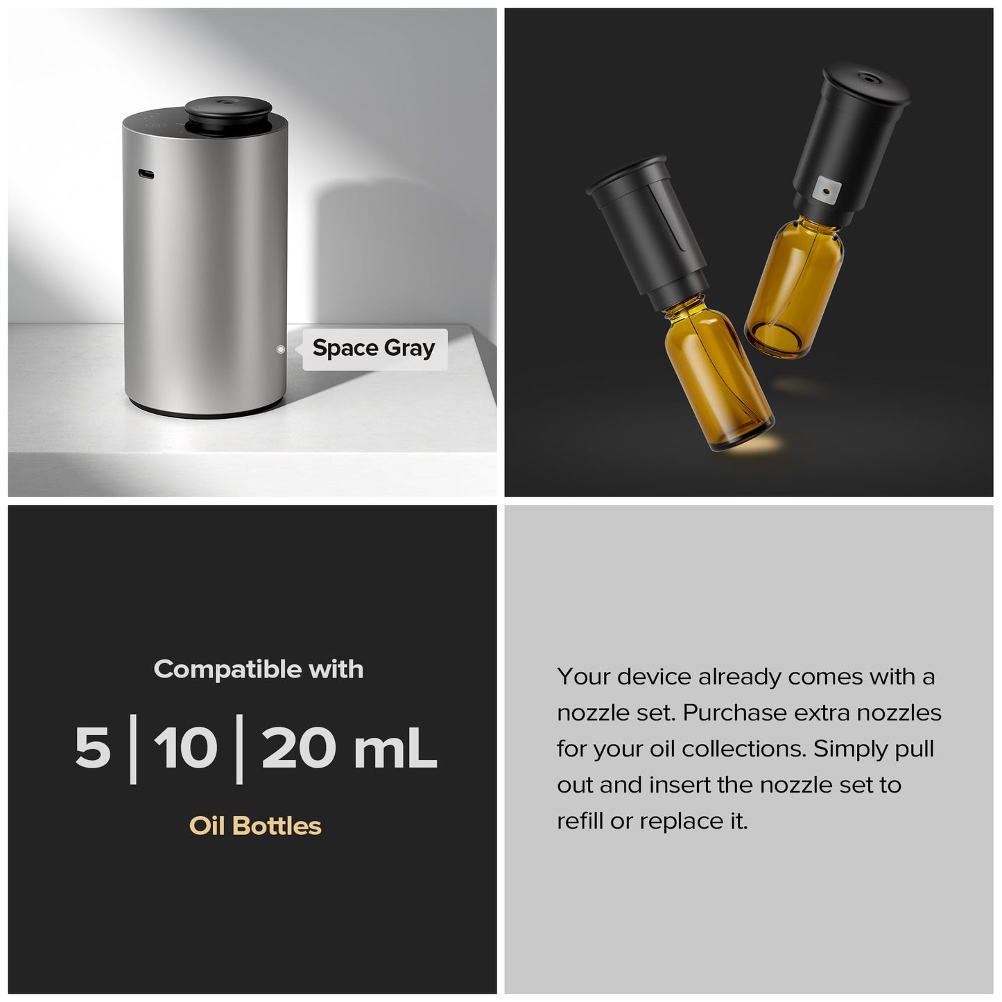 Airversa Waterless Diffuser Starter Kit – 4x 10mL Oils | ANX Titanium Kit01