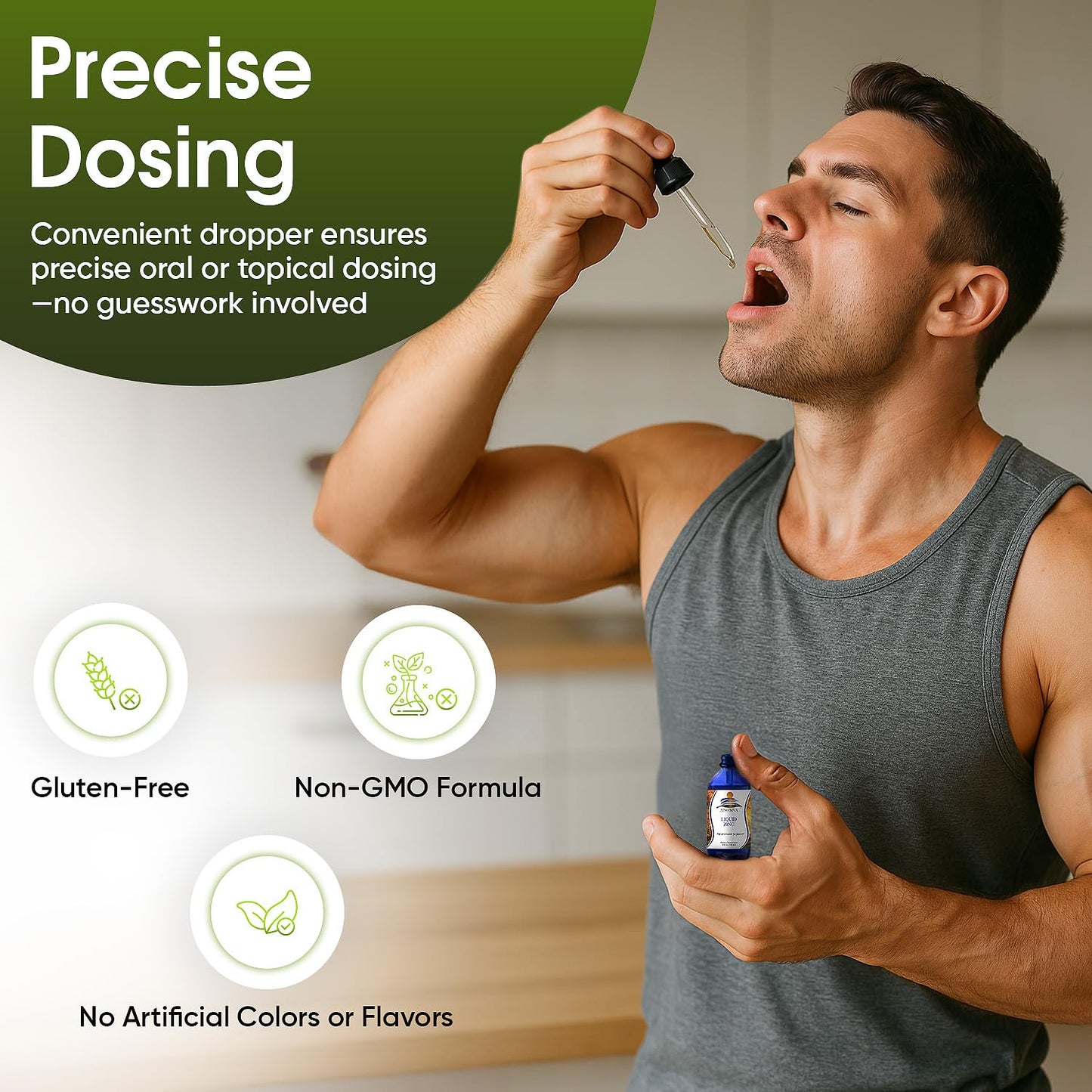 AISOMVA Liquid Zinc Drops – High-Absorption Zinc for Immune Support, Skin & Bones | Made in USA (4 oz)