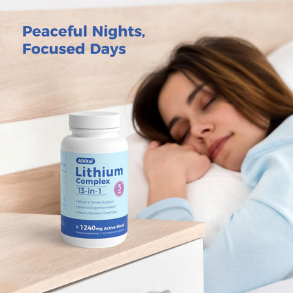 AiVital™ Lithium Orotate 5mg - 13-in-1 Daily Balance (120 Capsules)