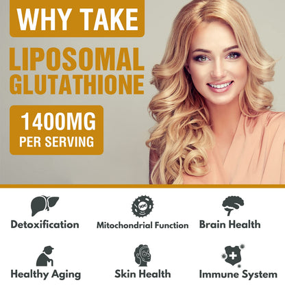 AJAXERRUE 1400 mg Liposomal Glutathione | Superior Absorption + Vitamin C