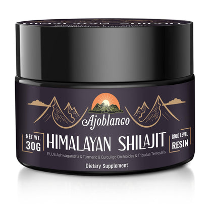 Ajoblanco 600mg Himalayan Shilajit Resin - Organic Ayurvedic Energy