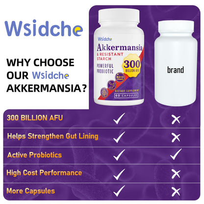 300B AFU Akkermansia Probiotic | GLP ONE Digestive & Immune Support | 60 Caps