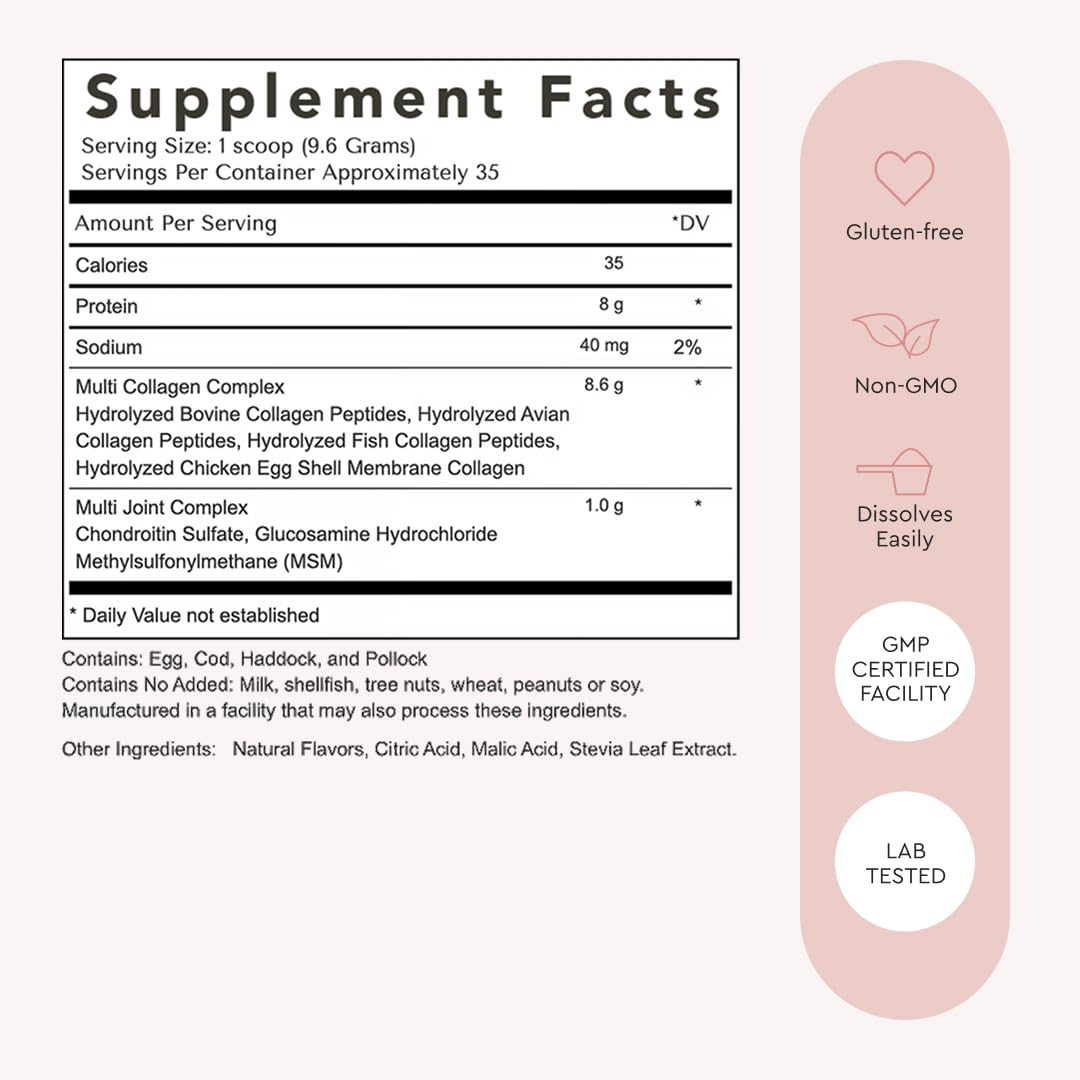 Alaya Naturals Multi Collagen Powder – Raspberry Lemonade (Type I-X)
