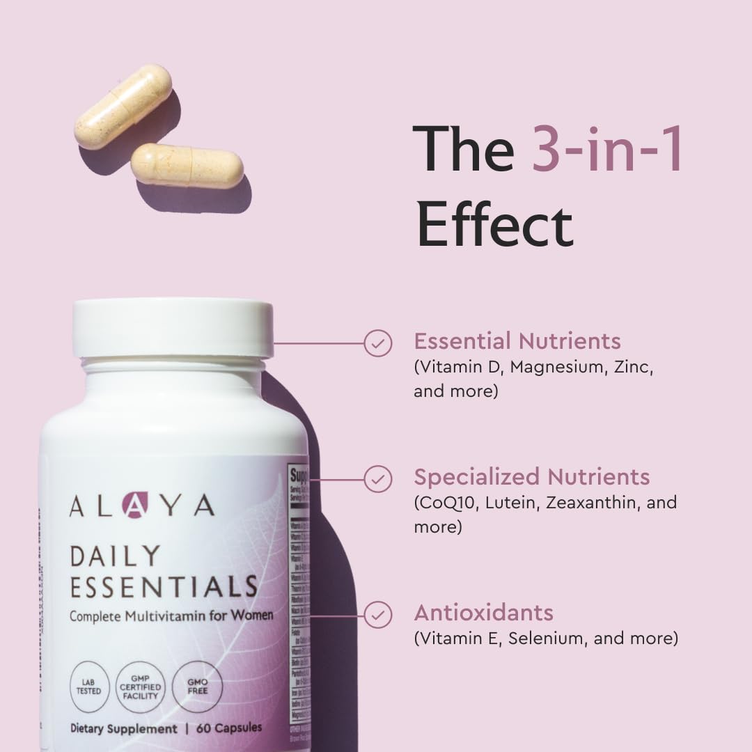 Alaya Naturals Daily Essentials Multivitamin for Women | Complete Daily Nutrition