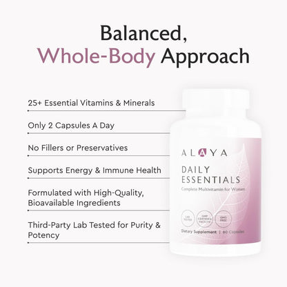 Alaya Naturals Daily Essentials Multivitamin for Women | Complete Daily Nutrition