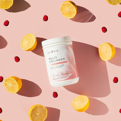 Alaya Naturals Multi Collagen Powder – Raspberry Lemonade (Type I-X)