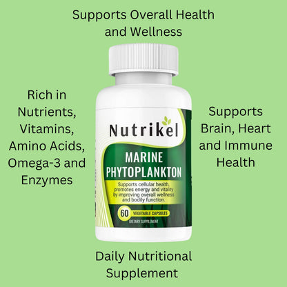 Marine Phytoplankton Omega-3 Supplement – Plant-Based Algae Capsules | 1,000mg | 60 Vegan Capsules
