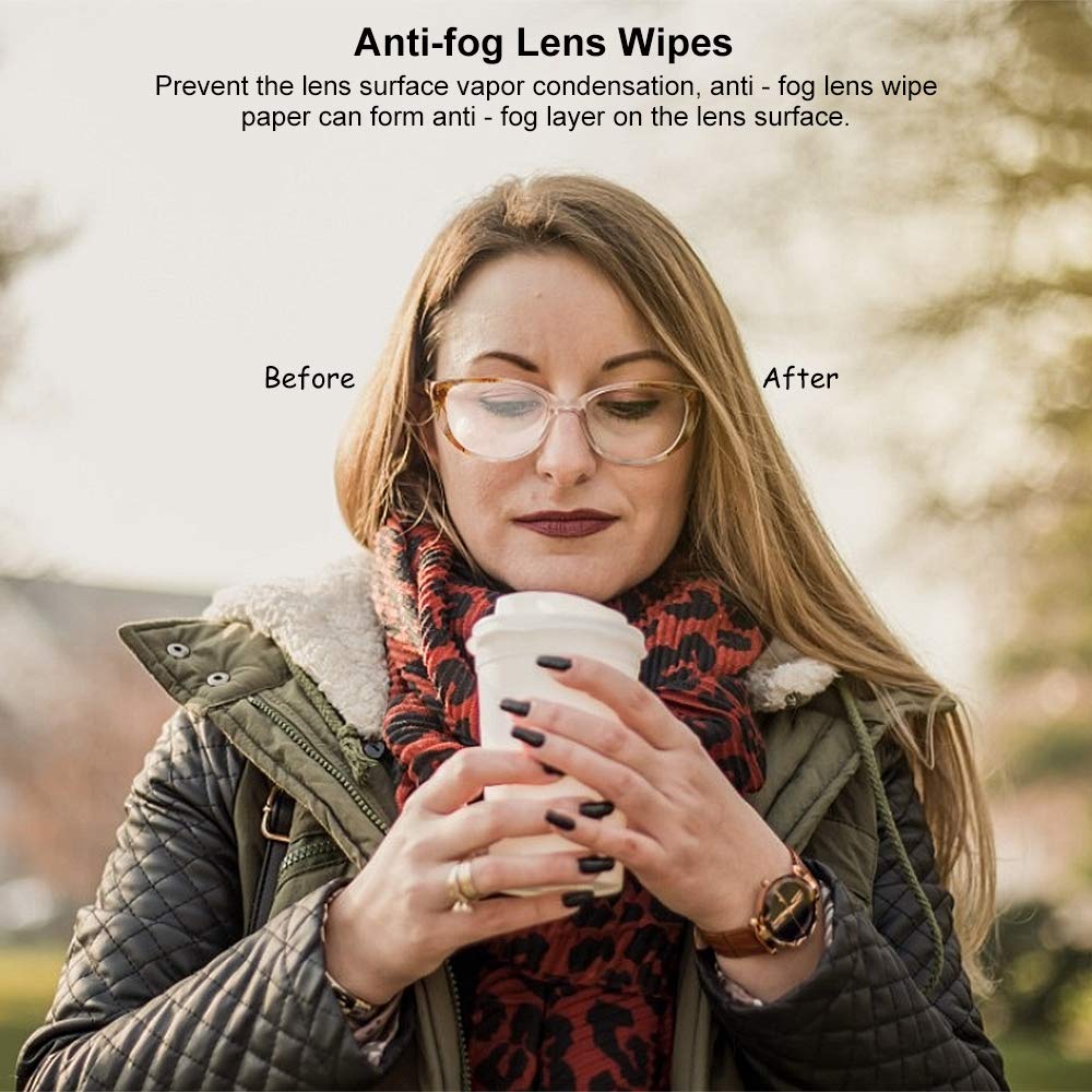 ALIBEISS Anti-Fog Lens Wipes – 60 Pack, Pre-Moistened, 6 x 5 in
