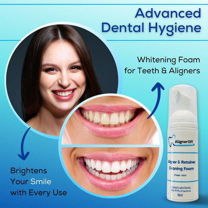 AlignerOff White Foam Retainer Cleaner – Whitening Formula 50ml