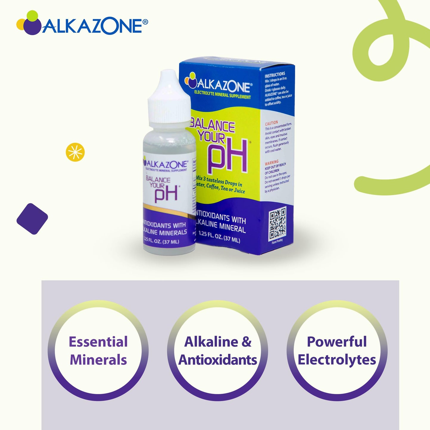 Alkazone Balance Your pH Drops – Antioxidant Alkaline Mineral, 1.25 oz (Yields 10 Gal)
