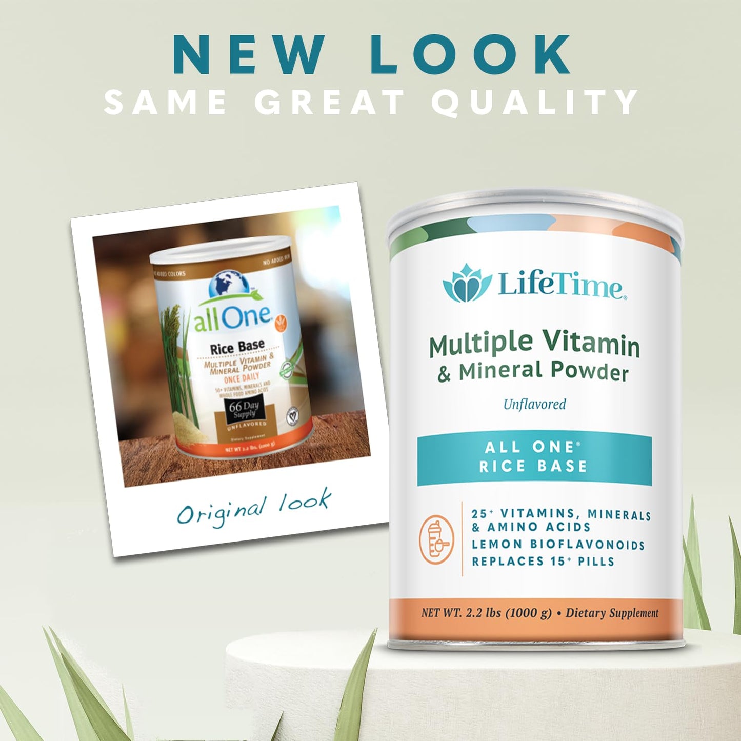 ALL ONE Lifetime Rice Base Multivitamin & Mineral Powder – Once Daily, 66 Servings, Vegan & Gluten-Free