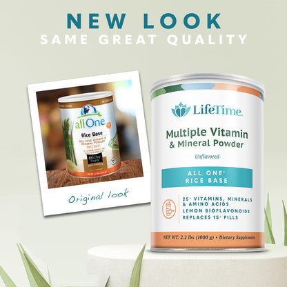 ALL ONE Lifetime Rice Base Multivitamin & Mineral Powder – Once Daily, 66 Servings, Vegan & Gluten-Free