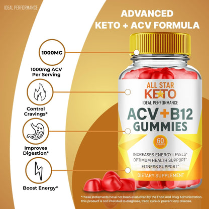 All Star Keto Gummies – Maximum Strength Keto+ACV Gummy (2 Pack)