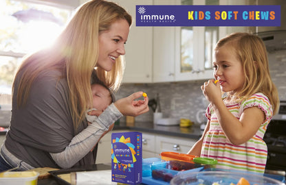 Immune Health Basics Kids Soft Chews with Wellmune® | Natural Beta Glucan Supplement for Immune Support & Daily Wellness | Allergen-Free & No Added Sugar | Tutti-Frutti Flavor, 30 Soft Chews