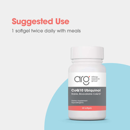 Allergy Research Group CoQH-CF Ubiquinol 100mg Softgels – Unoxidized CoQ10 for Heart & Immune Support