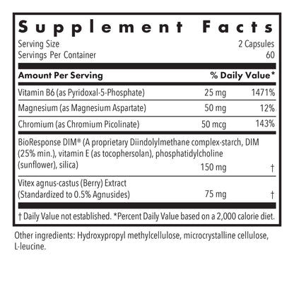 Allergy Research Group DIM Vitex Supplement – Hormone Balance & PMS Support, Soy-Free Vegetarian Capsules (120 Count)
