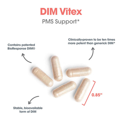 Allergy Research Group DIM Vitex Supplement – Hormone Balance & PMS Support, Soy-Free Vegetarian Capsules (120 Count)