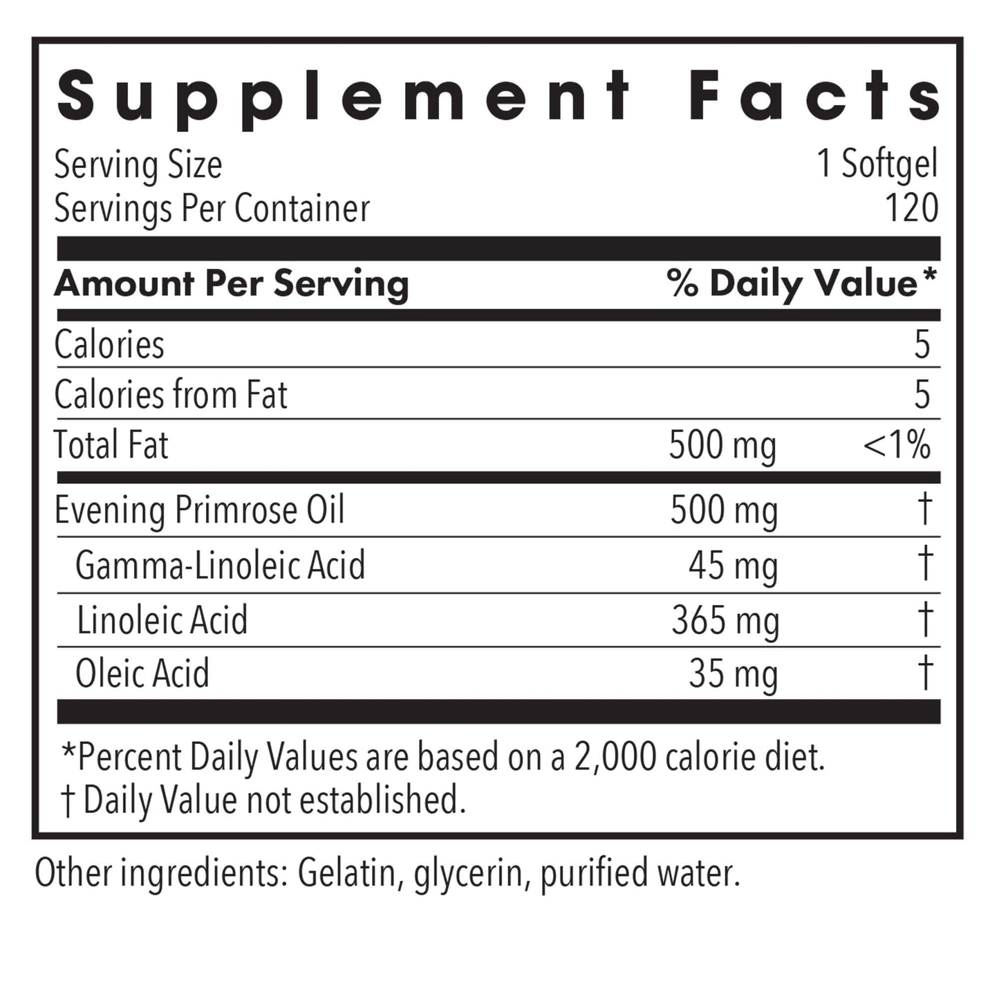 Allergy Research Group EPO Evening Primrose Oil 500mg – 120 Softgels
