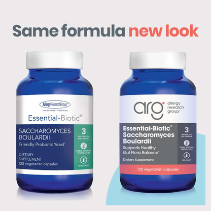 Allergy Research Group Essential-Biotic Saccharomyces boulardii 450mg Probiotic - 120 Count