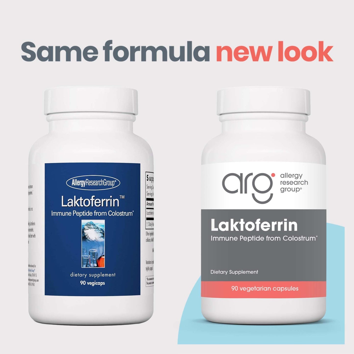 Allergy Research Group Laktoferrin Supplement - Lactoferrin 350mg, Bovine Colostrum, Immune Peptide, Iron, Vegicaps - 90 Count