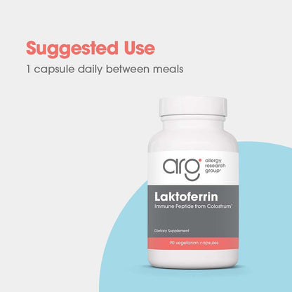 Allergy Research Group Laktoferrin Supplement - Lactoferrin 350mg, Bovine Colostrum, Immune Peptide, Iron, Vegicaps - 90 Count