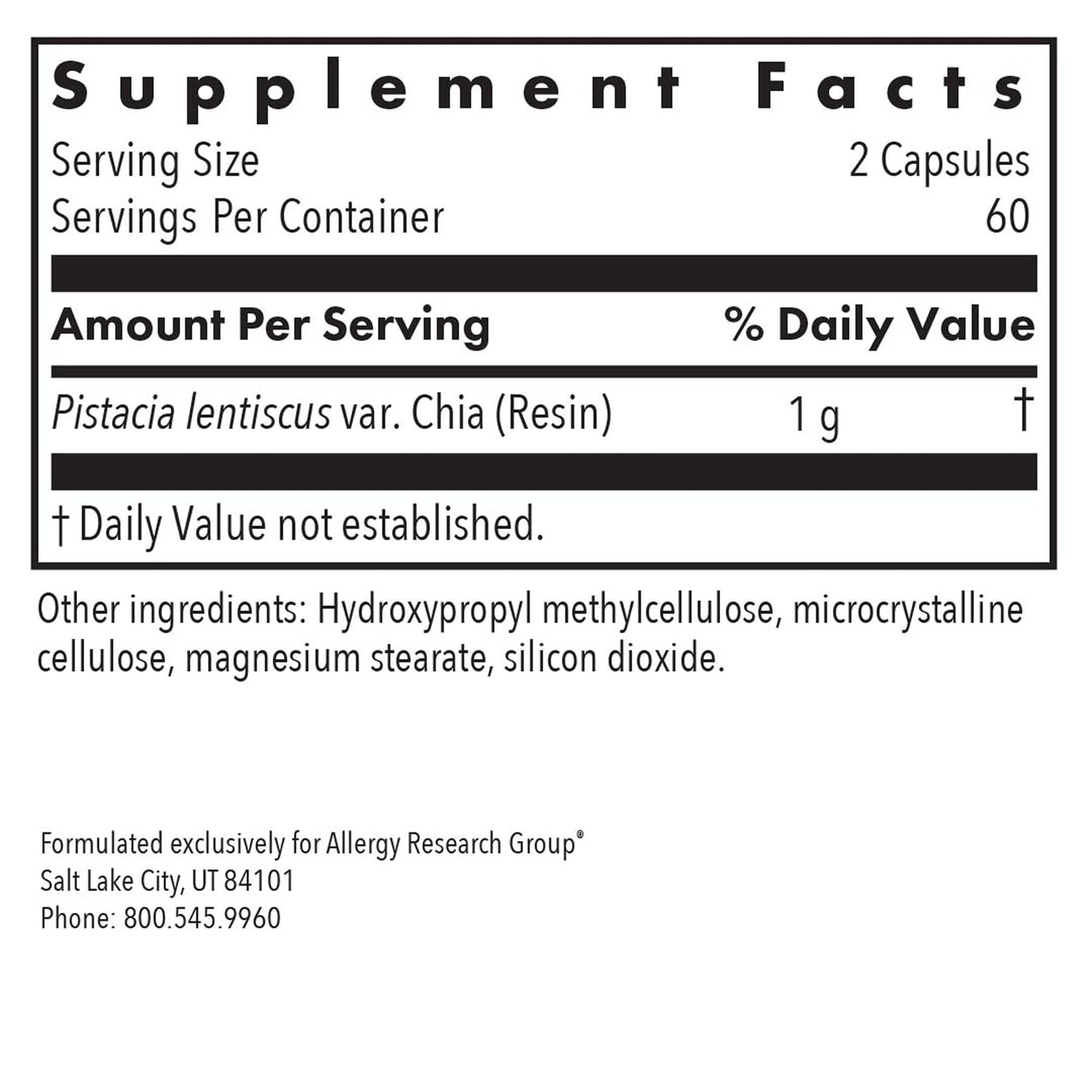 Allergy Research Group Mastica - 500 mg Mastic Gum Capsules for Digestive Support (120 Count)